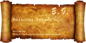 Beliczai István névjegykártya